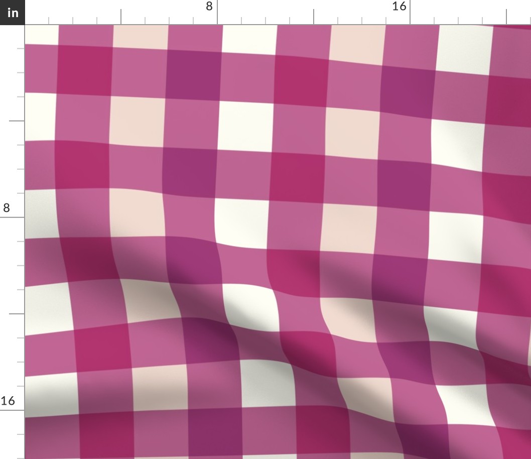 Magenta pink and purple gingham