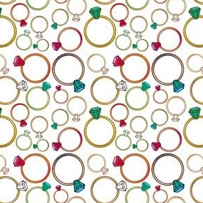 Italian rings on white