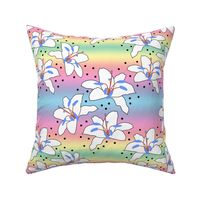 Joyful Lilies! (cornflower) - rainbow, medium