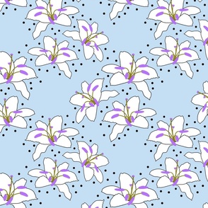Joyful Lilies! (violet) - periwinkle, medium
