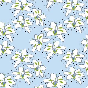 Joyful Lilies! (peridot) - periwinkle, medium