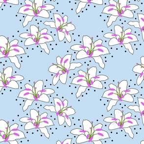 Joyful Lilies! (magenta) - periwinkle, medium