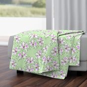 Joyful Lilies! (magenta) - mint green, medium