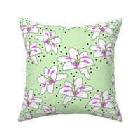 Joyful Lilies! (magenta) - mint green, medium