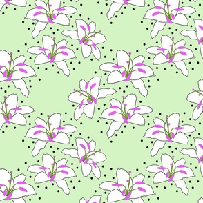 Joyful Lilies! (magenta) - mint green, medium