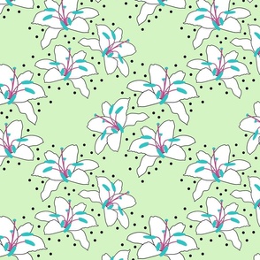 Joyful Lilies! (turquoise) - mint green, medium