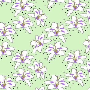 Joyful Lilies! (violet) - mint green, medium