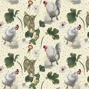 Rooster, hen and goat by KreativKDesigns