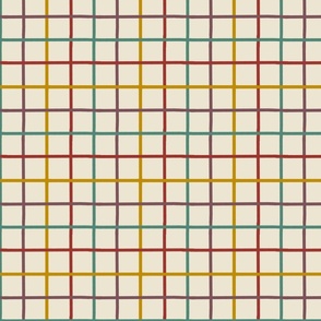 Masala Plaid_Grid on ivory