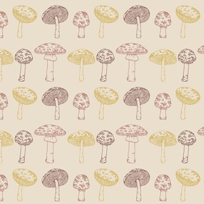 Mushroom Party - Cream beige