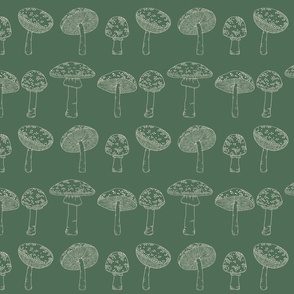 Mushroom Party - Forest green