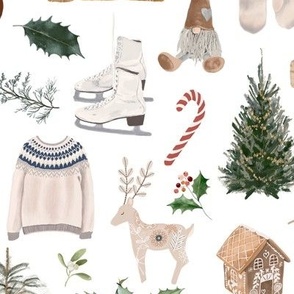 Large / Nordic Christmas - Gingerbread, Scandinavian, Gnome, Winter