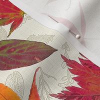 fall botanical linen 