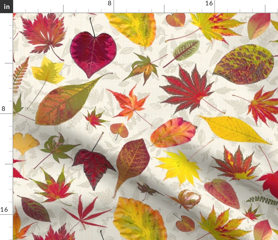 fall botanical linen 