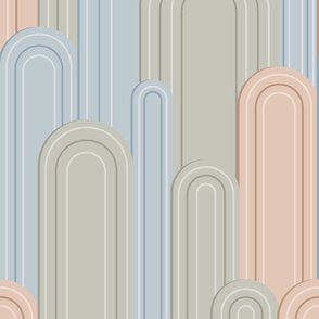 Neutral Obrounds Geometric Wallpaper