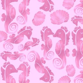 Large scale seahorses in pink