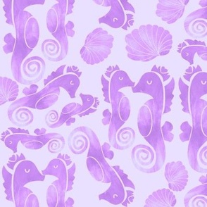 Large scale seahorses in purple 