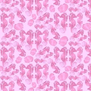 Small scale seahorses in pink 