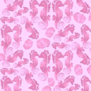 Medium scale seahorses in pink