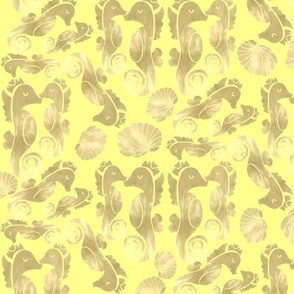 Medium scale seahorses in yellow 