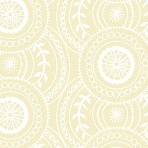 Faux Italian lace on lemon yellow