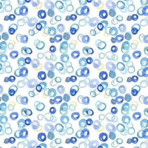 Watercolor Circles (small) - Blue and Gold on White   (TBS147)