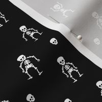 Little skeleton dance halloween skulls and dead bodies day of the dead dia de los muertos horror design black and white monochrome SMALL 