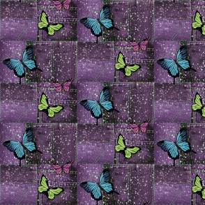 Denim butterflies (purple)