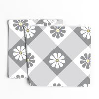 Floral Plaid Grey (Big Scale) Plaid Yellow  & Grey  Collection