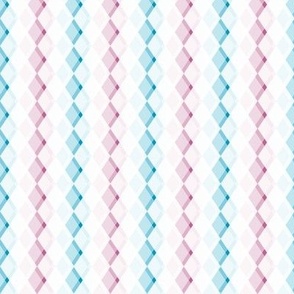 Shaded Diamond Stripes in Caribbean Blue and Peony