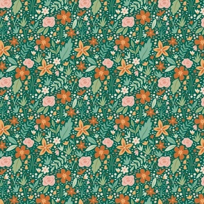 Spring Florals in Green - Small