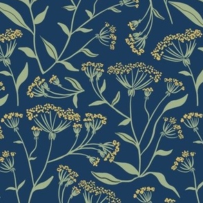 Queen Anne's Lace on Navy