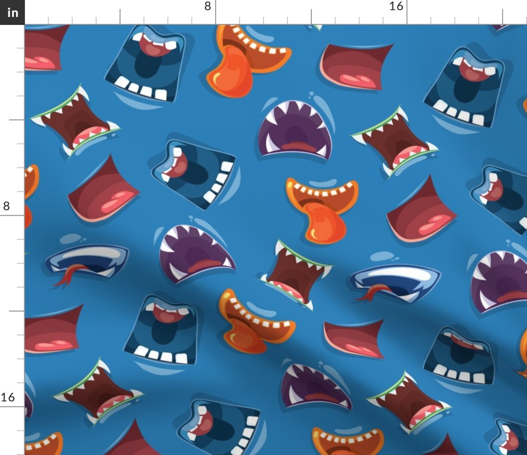 Halloween Monster Mouth, Halloween Fabric, Monsters