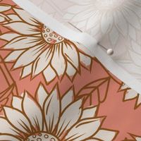 Sunflower Pattern in Coral Pink - Small