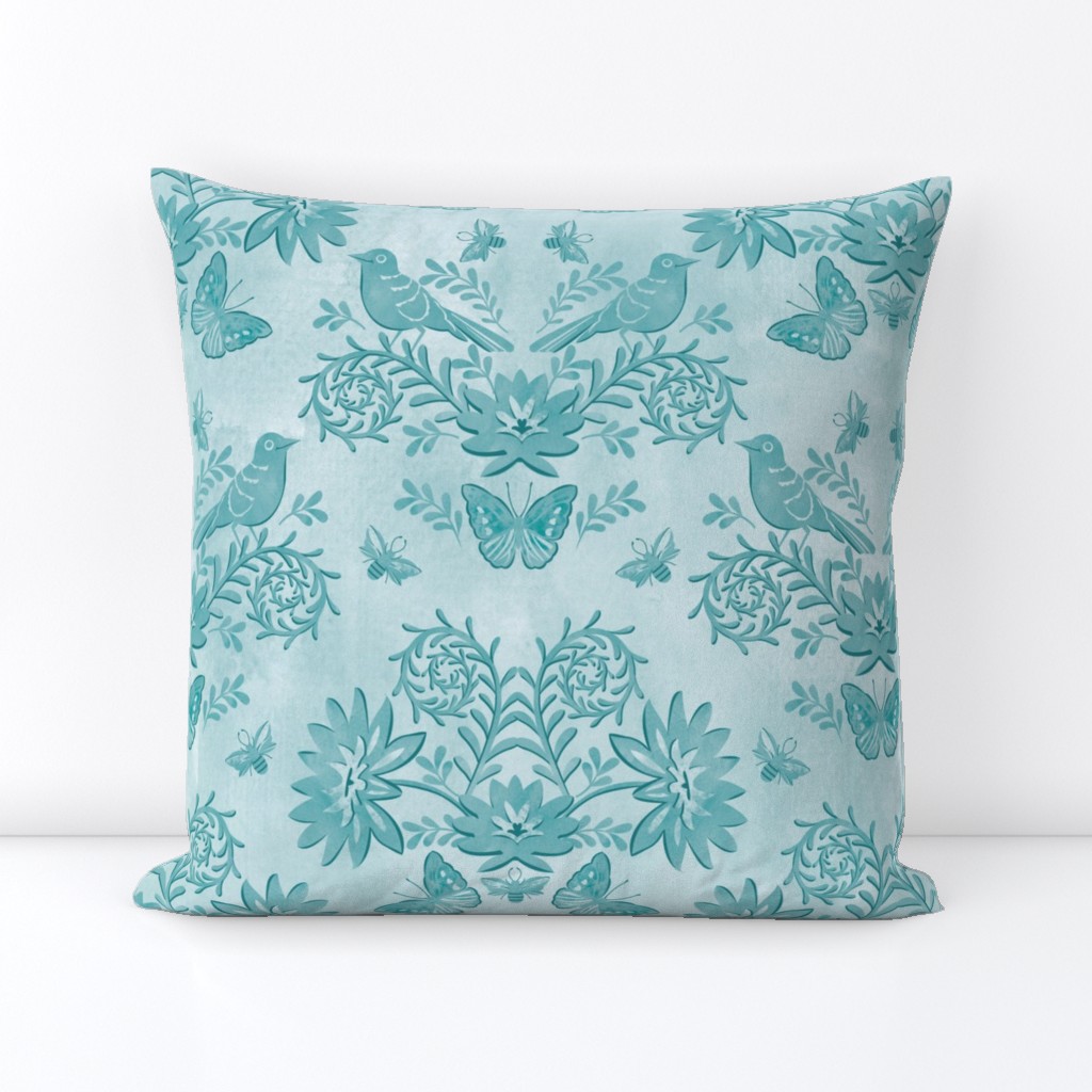 tonal damask blue