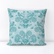 tonal damask blue