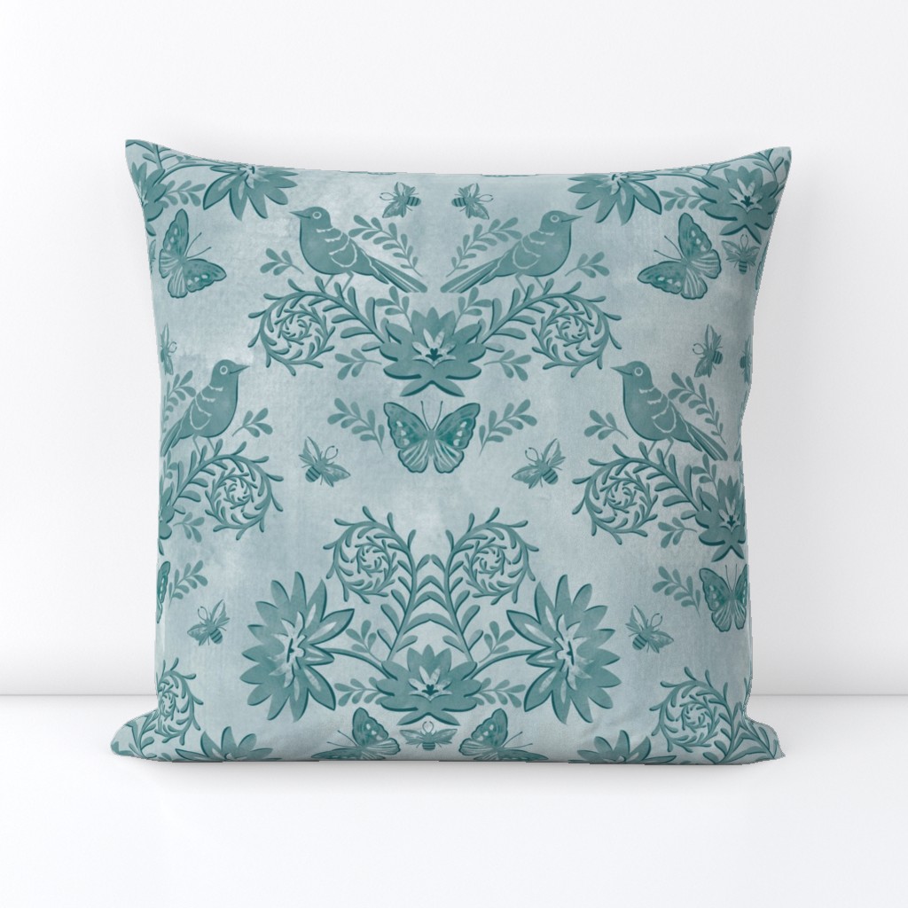 tonal damask dark blue