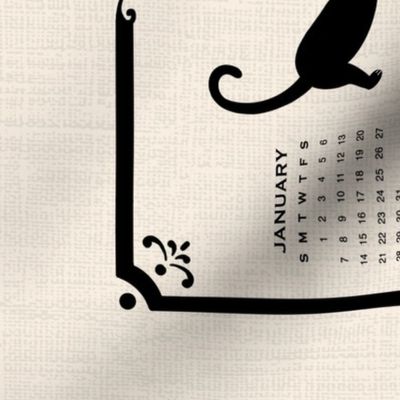 2024 Calendar - Motivational Black Cat - black cats, cat calendar 