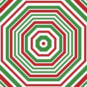 Christmas Octagons, Large, red, green