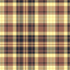 Chocolate Brown and Butterscotch Yellow Plaid