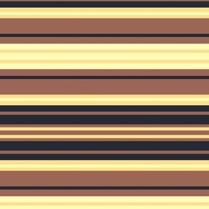 Chocolate Brown and Butterscotch Yellow Horizontal Stripes