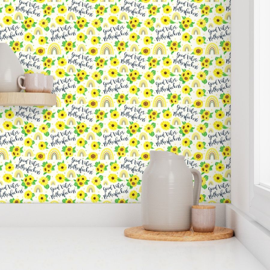 Corner of a kitchen counter with a window and shelf showing Peel and Stick wallpaper on the walls