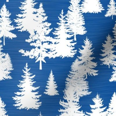 Bigge Scale White Pine Tree Silhouettes on Blue