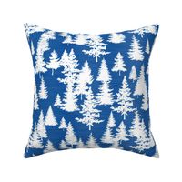 Bigge Scale White Pine Tree Silhouettes on Blue