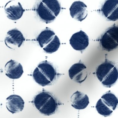 Shibori itajime indigo blue dots tiedye