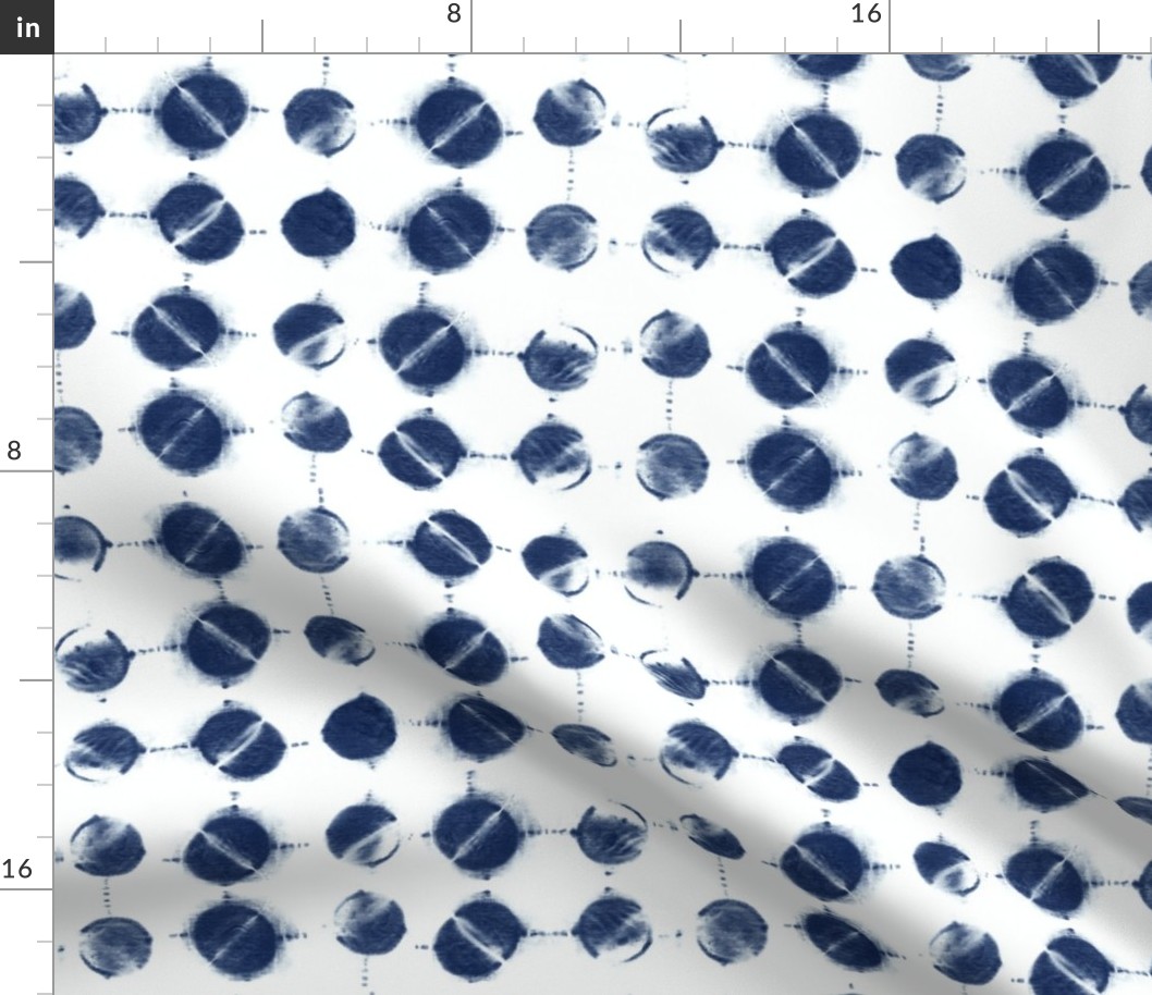 Shibori itajime indigo blue dots tiedye