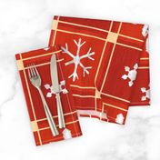 Christmas Retro Red Plaid with Snowflakes - vintage Christmas, vintage check, christmas check, snowflakes, Christmas plaid