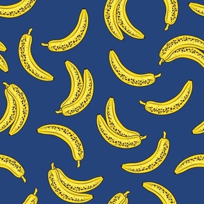Bananas on deep blue - 3 inch