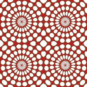 Red, gold, white, mandala, kaleidoscope, Christmas Holiday