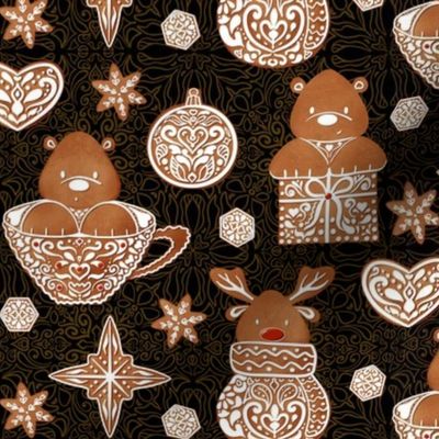 Christmas Gingerbears on chocolate | Small scale